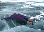 me laying on ice